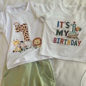 Kids Birthday T-Shirts and Shorts Set